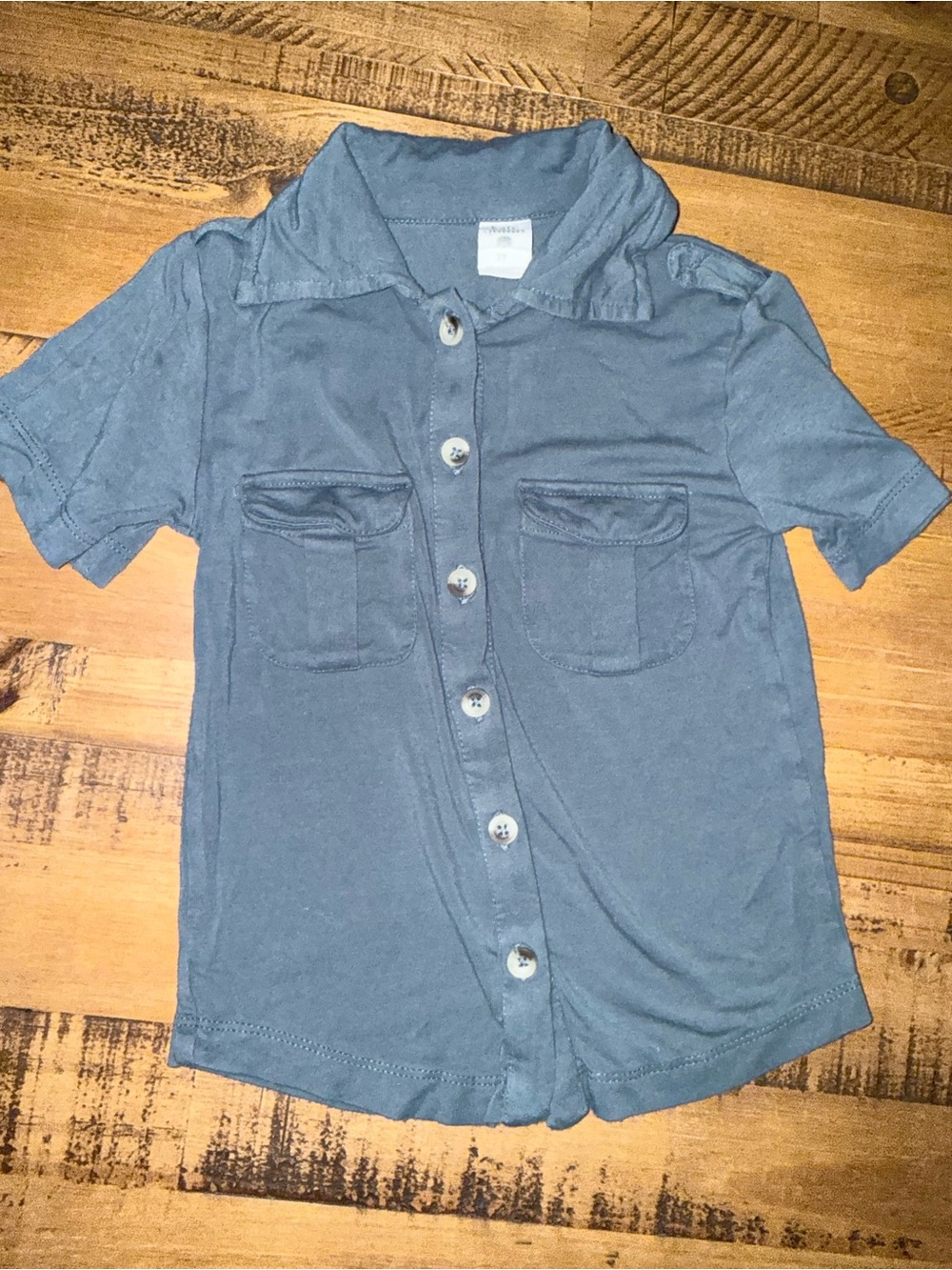 Kate Quinn 2T Boys' Short-Sleeve Button-Down Shirt Blue